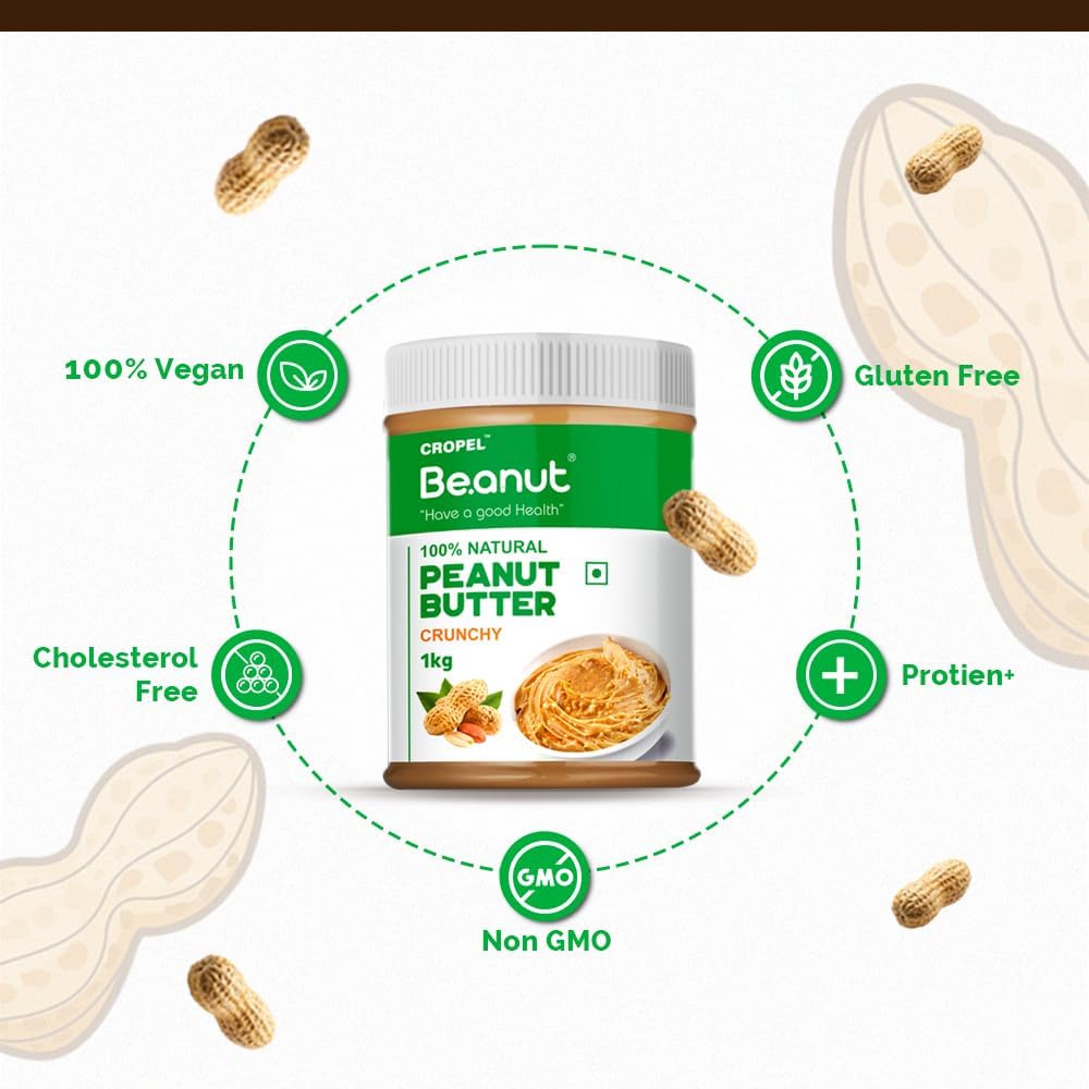 Natural Crunchy Peanut Butter (1kg) & Dryfruit Muesli (400gm) Combo