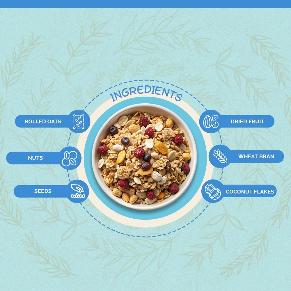 Natural Crunchy Peanut Butter (1kg) & Dryfruit Muesli (400gm) Combo