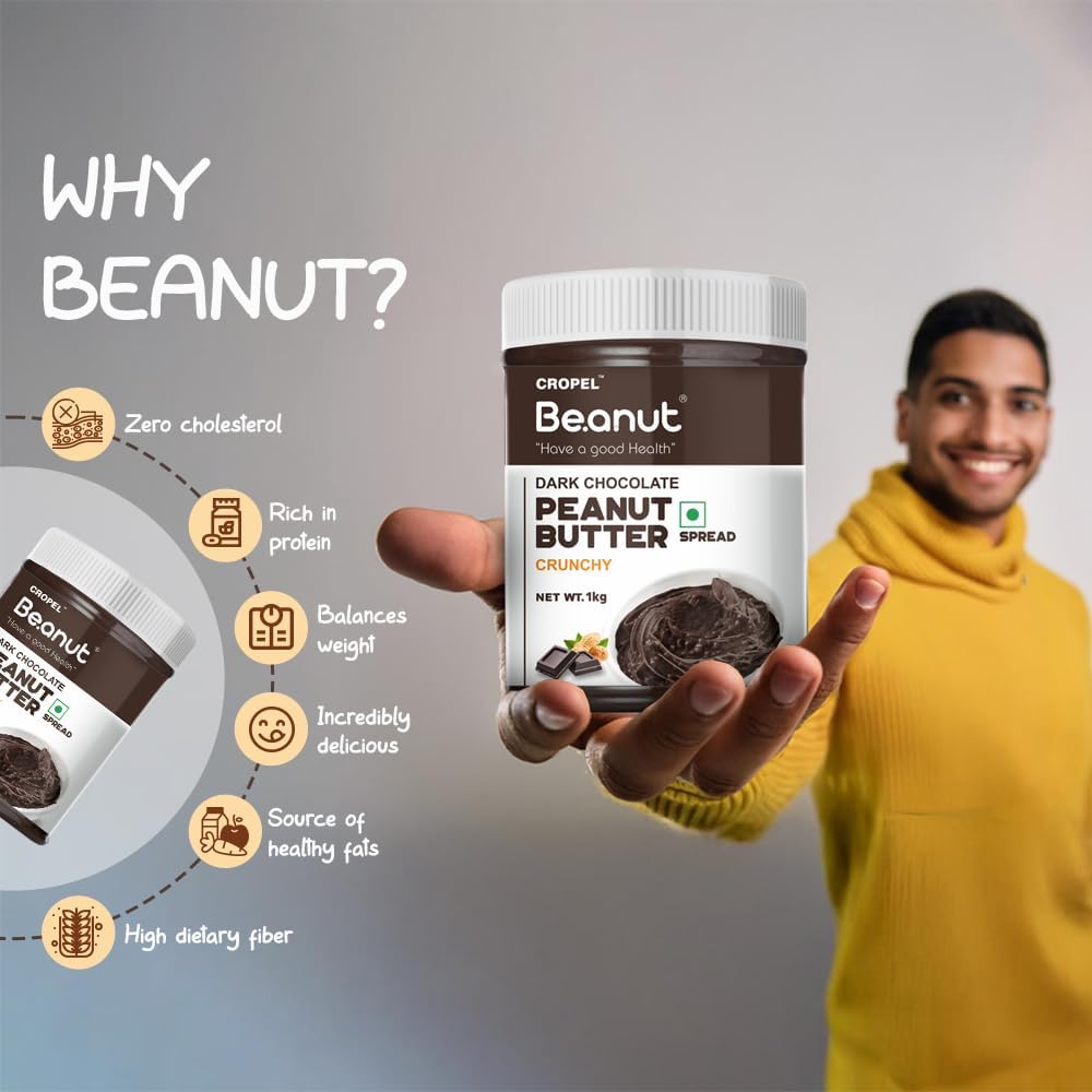 Dark Chocolate Crunchy Peanut Butter (1kg) & Chocolate Muesli (400gm) Combo