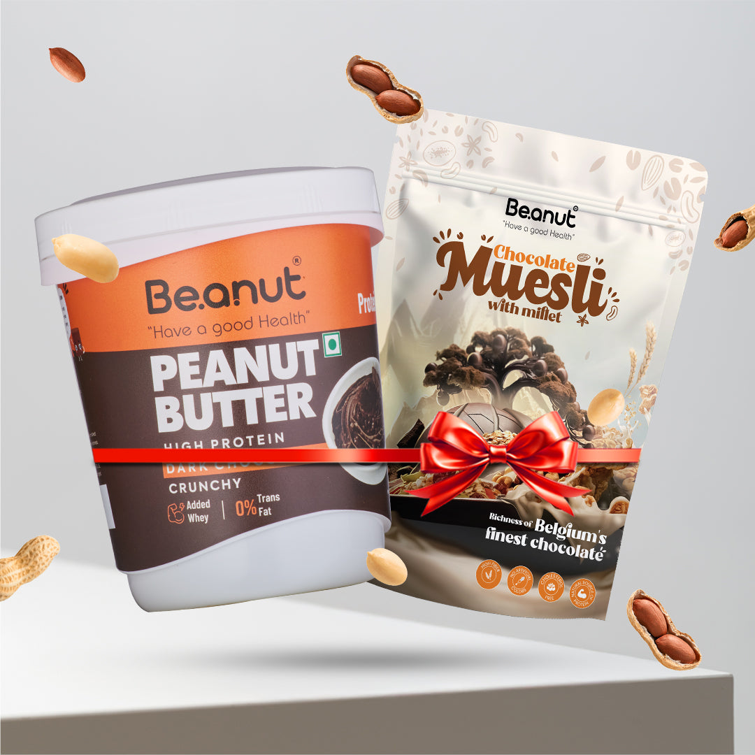 High Protein Crunchy Peanut Butter (1kg) & Chocolate Muesli (400gm) Combo