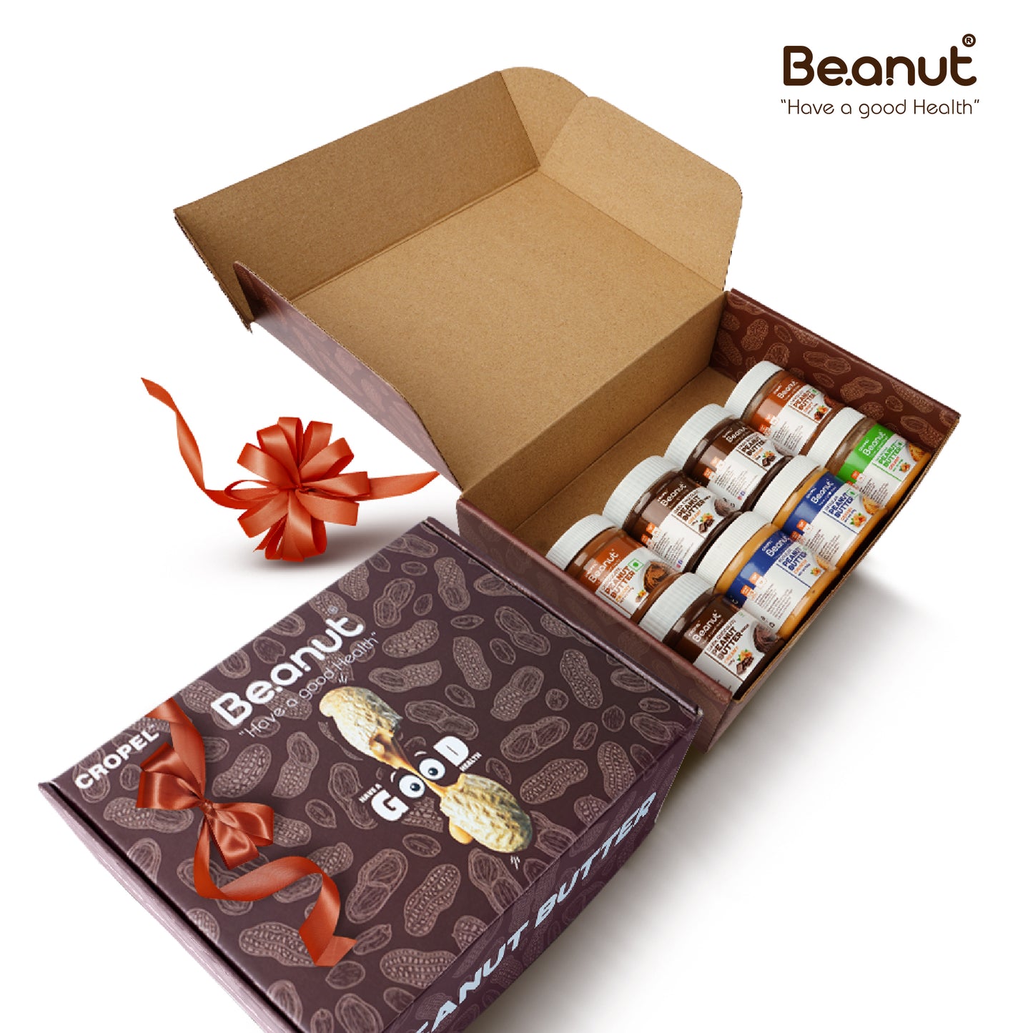 Beanut Gift Set | Protein-Packed Peanut Butter Hamper Gift Box Pack of 8 – Assorted Flavors (100g each)