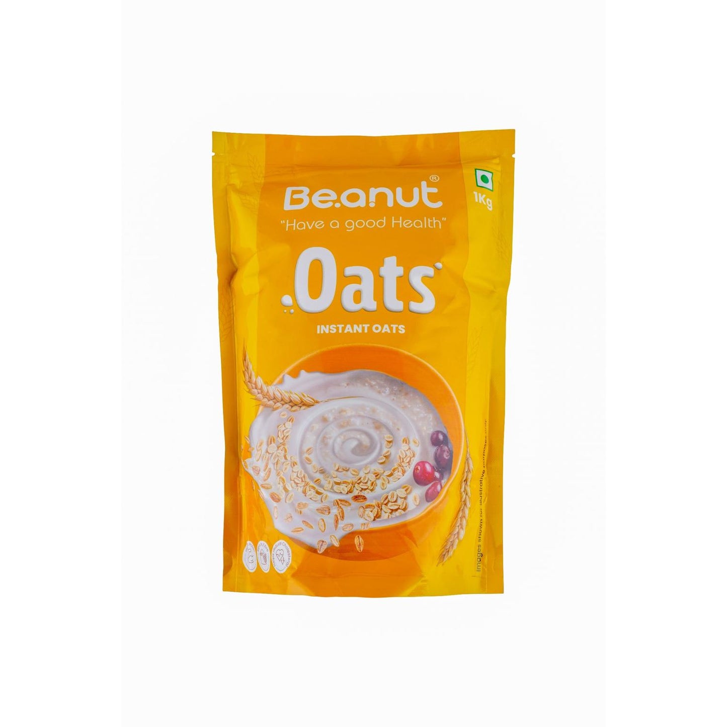 Beanut Instant Oats 1kg | High in Fibre & Protein | Whole Grain Breakfast Cereal | Supports Heart Health