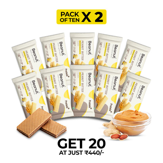 Beanut Peanut Wafer Biscuit | Classic Flavour (Pack of 20)