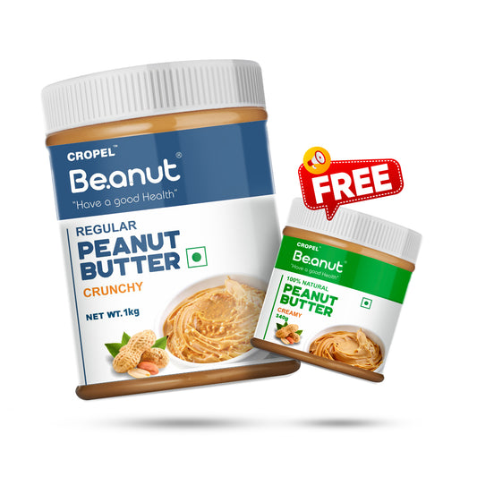 Regular Crunchy Peanut Butter 1KG & Special Gift (Natural 340gm Peanut butter)