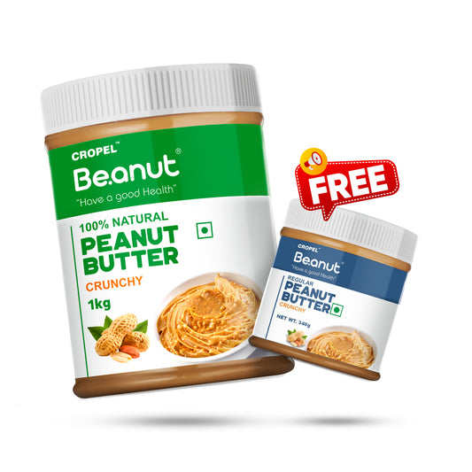 Natural Peanut Butter 1KG  & Special Gift (Regular Crunchy 340gm Peanut butter)