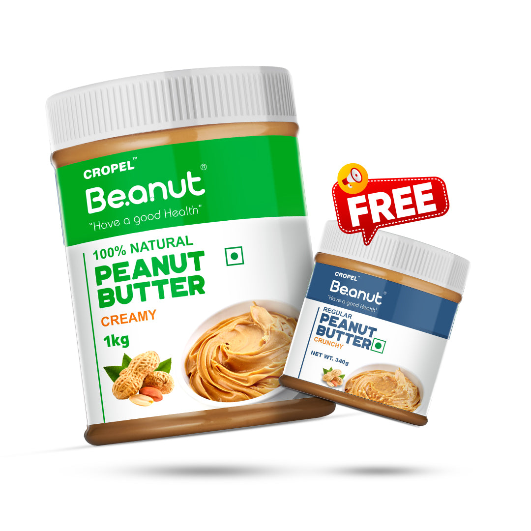 Natural Peanut Butter 1KG  & Special Gift (Regular 340gm Peanut butter)