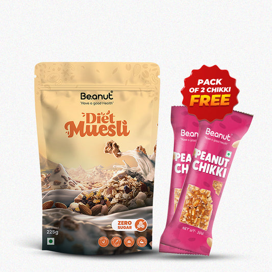 Beanut Diet Muesli 225g (Free Pack of 2 peanut Chikki)