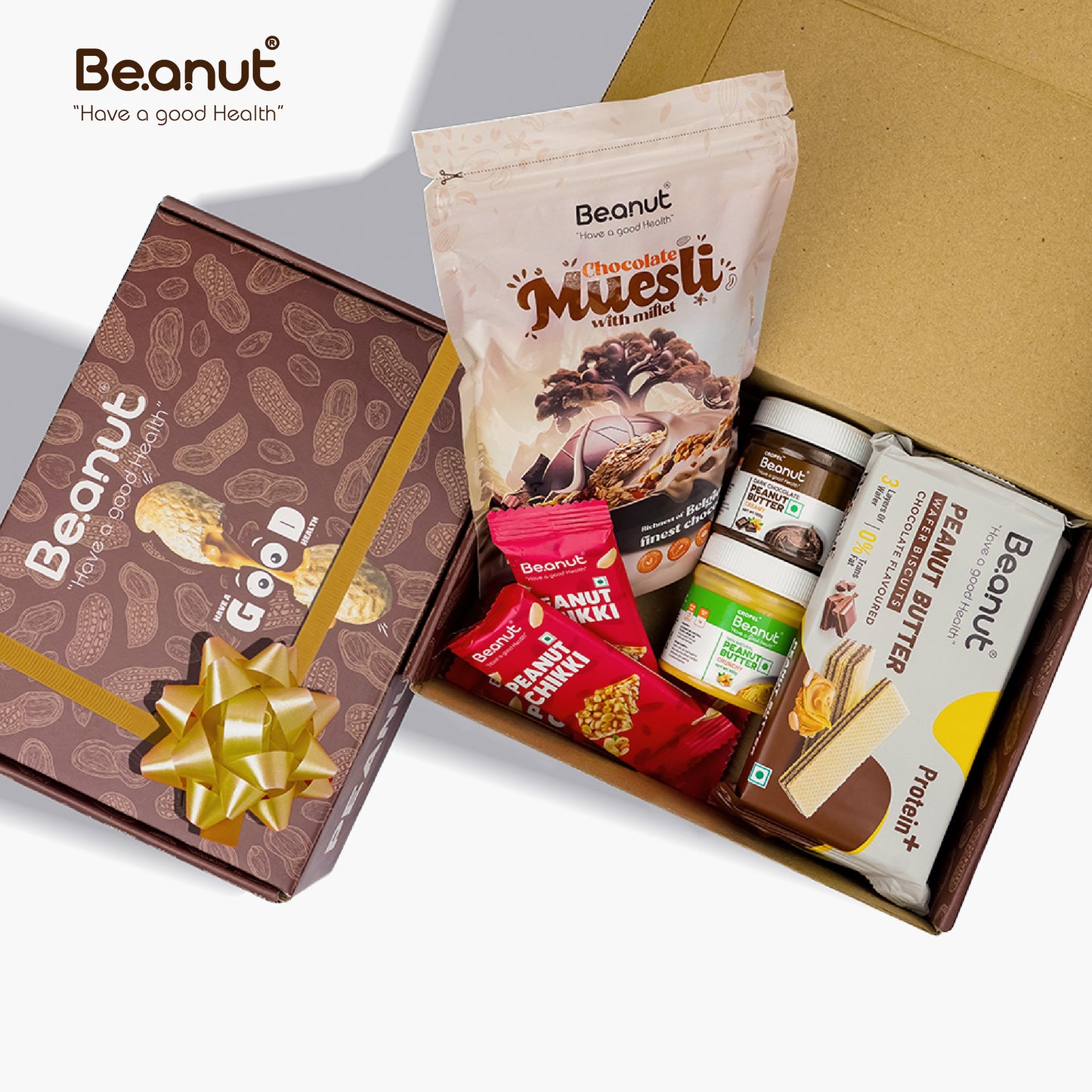 Beanut Gift Hamper - Peanut Butter, Chikki, Muesli & Wafer Biscuits