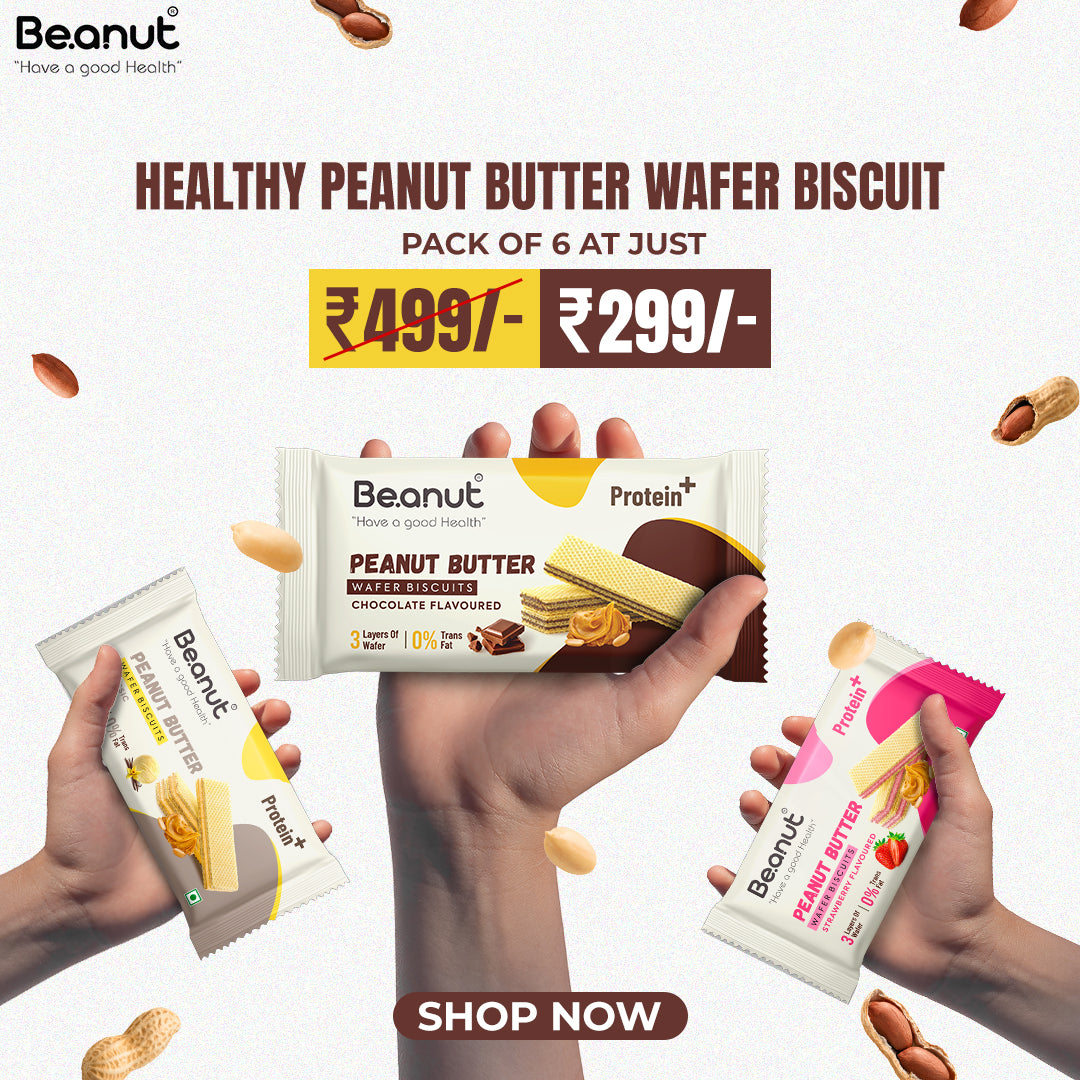 Beanut Peanut Wafer Biscuit | Crunchy & Delicious Combo Pack of Assorted Flavoured Waffer Biscuit | Classic, Chocolate & Strawberry | Pack of 6