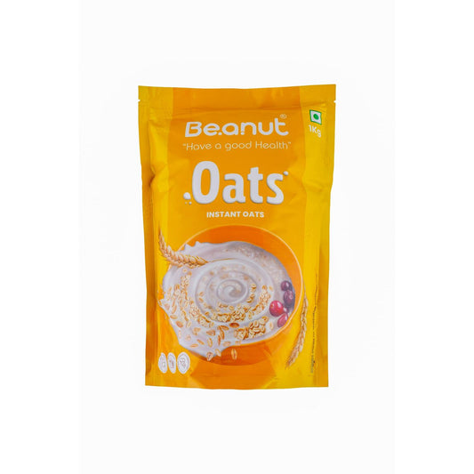 Beanut Instant Oats 1kg | High in Fibre & Protein | Whole Grain Breakfast Cereal | Supports Heart Health